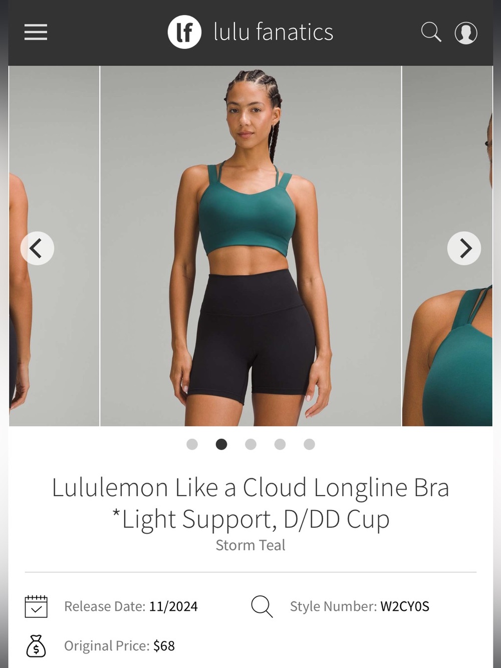 Lululemon Like A Cloud Longline Bra D/DD Cup